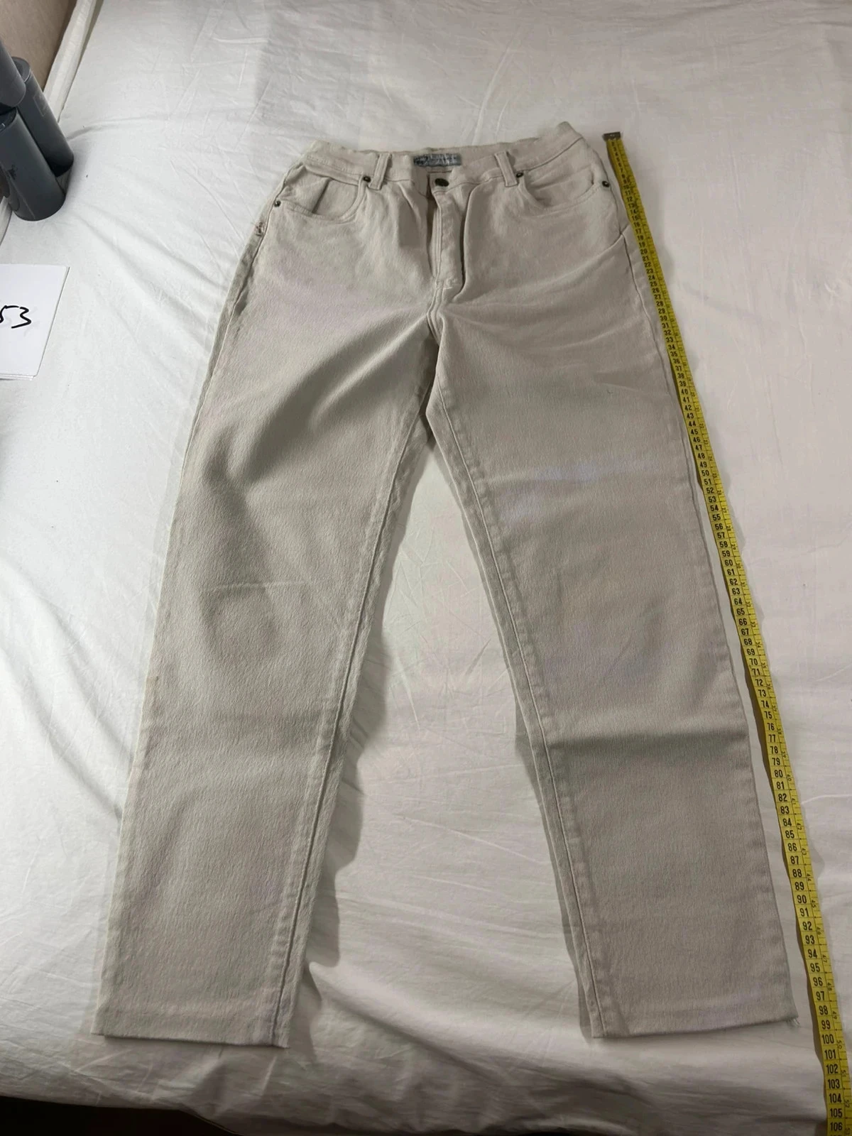 Jean beige crème coupe droite ober citywear